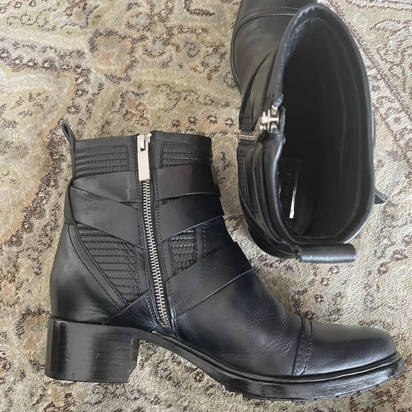 Rachel Zoe black booties. Size 8.5. Block heel with silver hardware - Picture 7 of 14